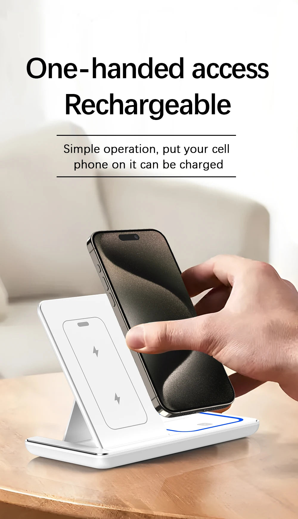 3-in-1 Foldable 30W LED Wireless Charging Station – Fast Charger Stand for iPhone 15/14/13/12/11, Apple Watch Series 9-5 & AirPods Pro